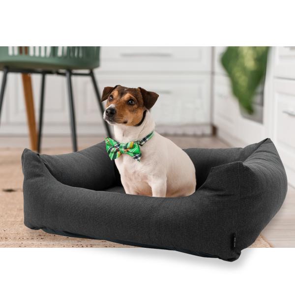 Madison Hundebett Eco - Waschbar & Wasserabweisend für Aussenbereich - Antibakteriell-UV-Schutz-100x80x25cm-Grau-100% recyceltes Material-3 Jahre Garantie