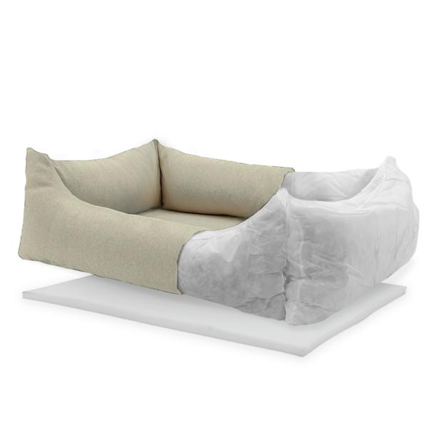 Hundebett Eco - Waschbar & Wasserabweisend - 100x80x25cm Beige - Recyceltes Material - UV-Schutz - Antibakteriell - Made in Europe