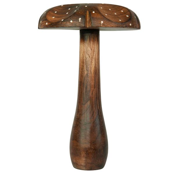 Deko-Pilze 3er-Set aus Massivholz - Mangoholz Skulpturen für naturnahe Dekoration - Hochwertige & nachhaltige Holzdekoration - Braun - 10-25cm