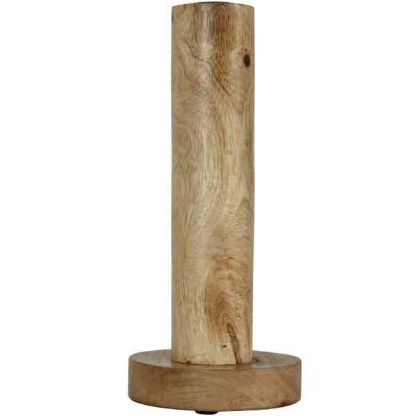 Kerzenständer Sockel 3er-Set aus Mangoholz - Natürlicher Kerzenhalter für warmes Ambiente - Glatt braun, 3 Grössen, robust, langlebig - 9-22x10cm