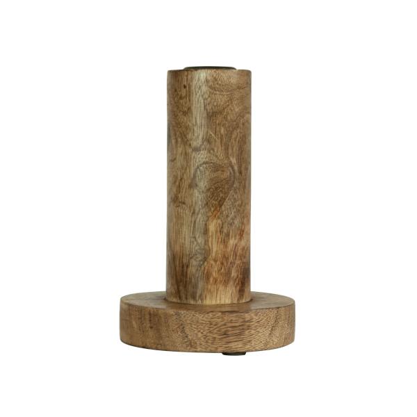 Kerzenständer Sockel 3er-Set aus Mangoholz - Natürlicher Kerzenhalter für warmes Ambiente - Glatt braun, 3 Grössen, robust, langlebig - 9-22x10cm