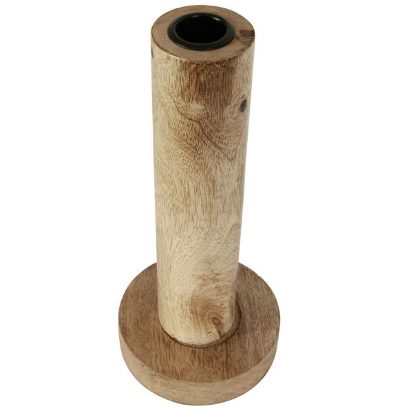 Kerzenständer Sockel 3er-Set aus Mangoholz - Natürlicher Kerzenhalter für warmes Ambiente - Glatt braun, 3 Grössen, robust, langlebig - 9-22x10cm
