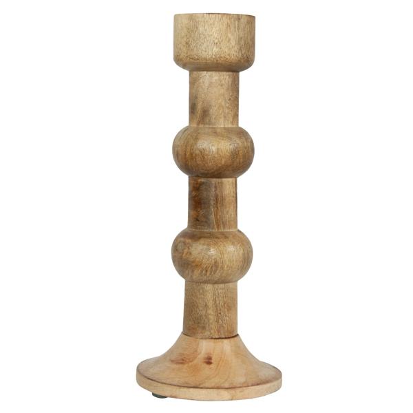 Kerzenständer Bubbles 2er-Set aus Mangoholz - Edle Kerzenhalter für gemütliches Ambiente - 3D geschnitzt, robust, 26-34cm hoch