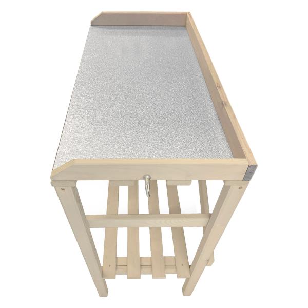 Holz Gartenarbeitstisch - Pflanztisch mit 2 Ablagen & Arbeitsplatte - Natur, 75x39x86cm - für Garten, Balkon, Gewächshaus - stabil & witterungsbeständig