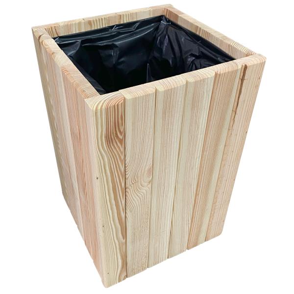 Blumenkasten Holz - Pflanzkübel für Garten, Balkon & Terrasse mit Innenfolie - 30x30x45cm hellbraun - robust, stabil, natürlich