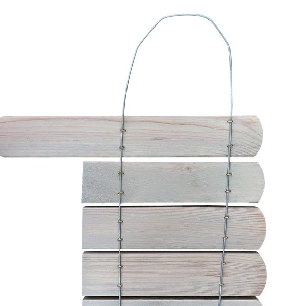 Beetumrandung Holz hellgrau - Zierzaun für Garten Beeteinfassung - Fichtenholz 200x20cm (Erdspiess 35cm) - Erweiterbar