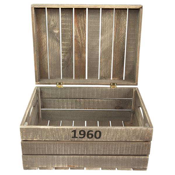 Holzkiste mit Holzdeckel – Aufbewahrungsbox aus edlem Naturholz mit Scharnierdeckel und Griffen – 30x40x22cm – Perfekt für Ordnung im Zuhause