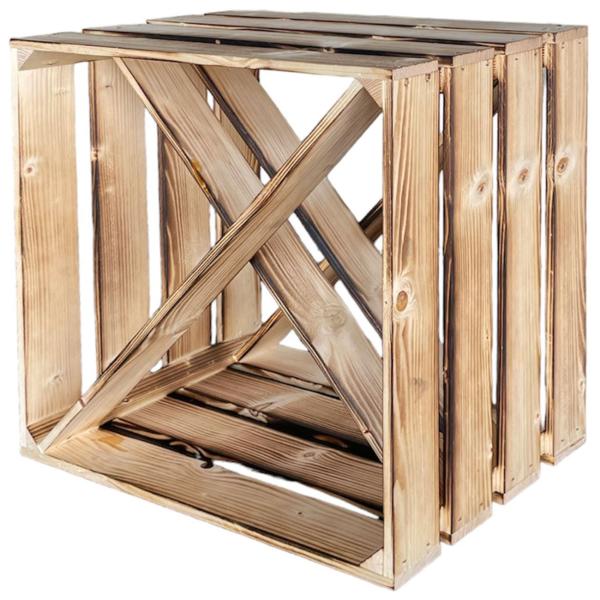 Weinkiste Holzregal – für edle Weine, Aufbewahrung & Dekoration – 40x30x40cm – Rustikales Vintage Design – Vollholz – Mehrfach kombinierbar