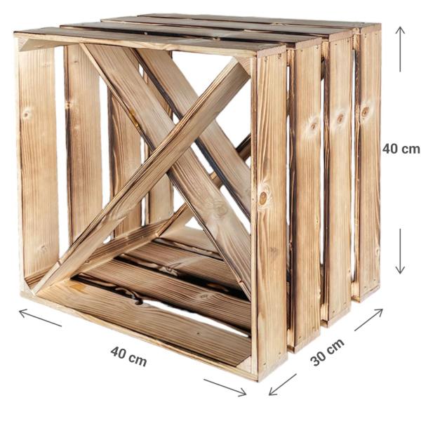 Weinkiste Holzregal – für edle Weine, Aufbewahrung & Dekoration – 40x30x40cm – Rustikales Vintage Design – Vollholz – Mehrfach kombinierbar