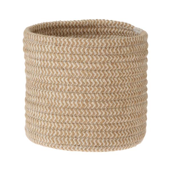 Baumwollkörbe 3er-Set - Aufbewahrungskörbe Organizer für Kosmetik Spielzeug Zeitschriften - Geflochtene Optik, Weiss, Ø23x22cm - Ø18x15cm