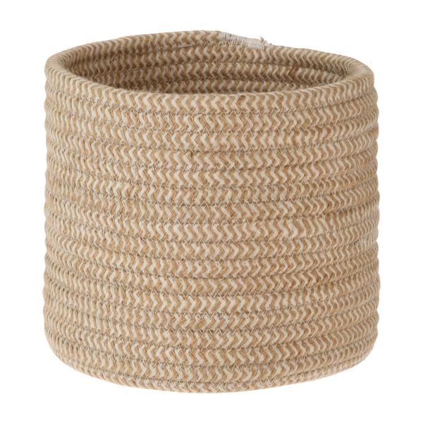 Baumwollkörbe 3er-Set - Aufbewahrungskörbe Organizer für Kosmetik Spielzeug Zeitschriften - Geflochtene Optik, Weiss, Ø23x22cm - Ø18x15cm