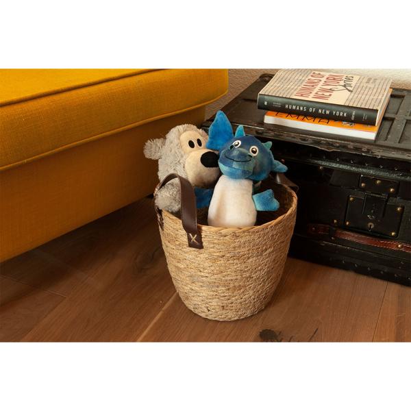 3er Set Seegras-Aufbewahrungskörbe mit Henkel - Runde Organizer in Natur geflochten - Dekorativ - Ø28x29, Ø26x27, Ø24x25cm