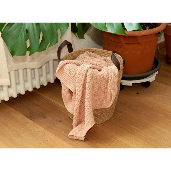 3er Set Seegras-Aufbewahrungskörbe mit Henkel - Runde Organizer in Natur geflochten - Dekorativ - Ø28x29, Ø26x27, Ø24x25cm