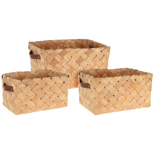 Aufbewahrungskörbe Set aus Korbgeflecht - 3-teilig für elegante Ordnung im Zuhause - Natur-Design beige - Badutensilien Küchenkleinkram Bastelzeug