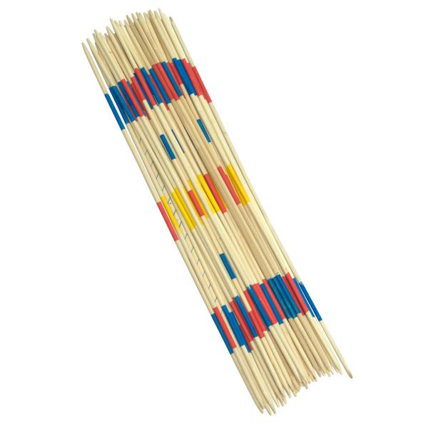 XL Mikado Geschicklichkeitsspiel - für die ganze Familie - 41 Holzstäbchen, 50 cm lang, FSC-zertifiziert, bunt markiert - Feinmotorik & Geduld