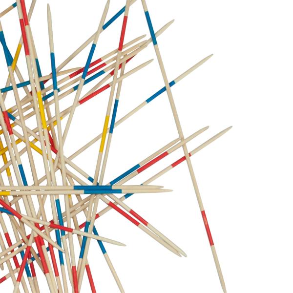 XL Mikado Geschicklichkeitsspiel - für die ganze Familie - 41 Holzstäbchen, 50 cm lang, FSC-zertifiziert, bunt markiert - Feinmotorik & Geduld