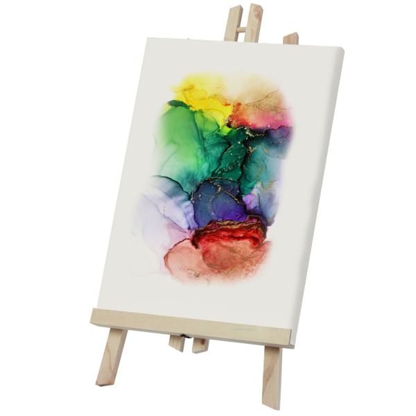 Tischstaffelei aus FSC-zertifiziertem Kiefernholz - klappbar, standfest & vielseitig für Gemälde bis 42 cm - 24x3,5x50cm - für Künstler