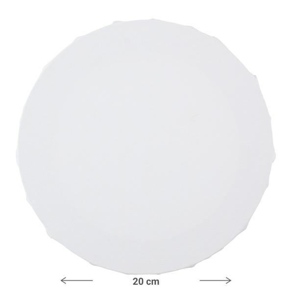 Runder Keilrahmen Leinwand - Baumwolle auf Holzrahmen gespannt - Gebrauchsfertige weisse Oberfläche für Öl- Acryl- Buntstiftfarben - Ø 20 x 1,5 cm