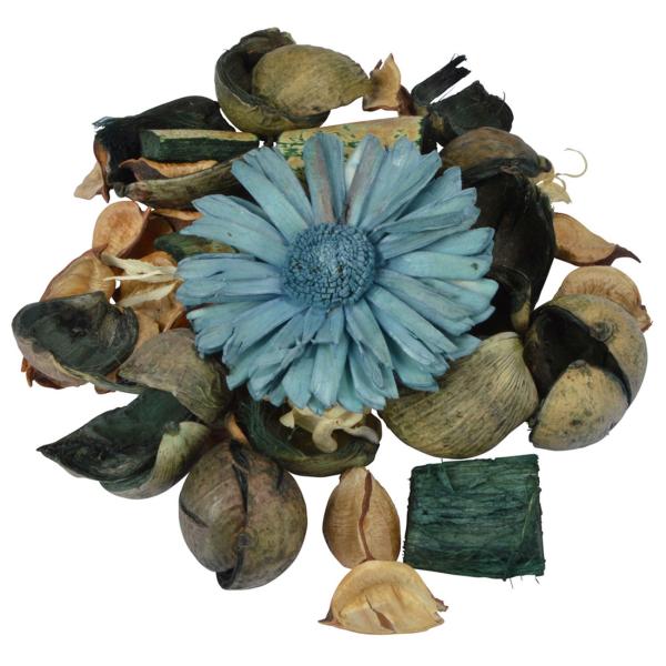 Potpourri-Mix Lagune - Dekorative Trockenblüten & Naturmaterialien - Blau/Grün/Braun - 110g - Für vielseitige Deko, Basteln & als Füllmaterial