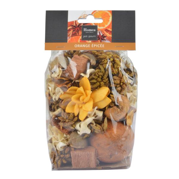 Potpourri-Mix Gewürzorange aus Trockenblüten - Romantische Deko & Bastelmaterial - Naturmaterialien, farblich abgestimmt, duftend, 110g