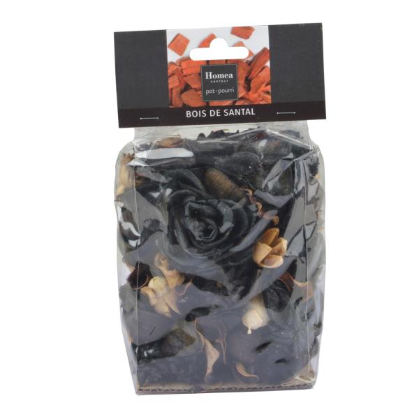 Potpourri-Mix Sandelholz - Dekorative Trockenblüten & Naturmaterialien anthrazit-schwarz-beige 110g - Für romantische Dekoration & kreatives Basteln