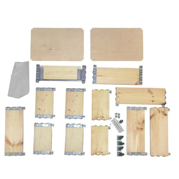 Hochbeet Holz mit Metallscharnieren - Mobiler Kräutergarten Pflanzen Blumen Deko Geschenk - 4 Rollen 360° drehbar 60x40x68cm Natur inkl. Pflanzfolie Ablagefach