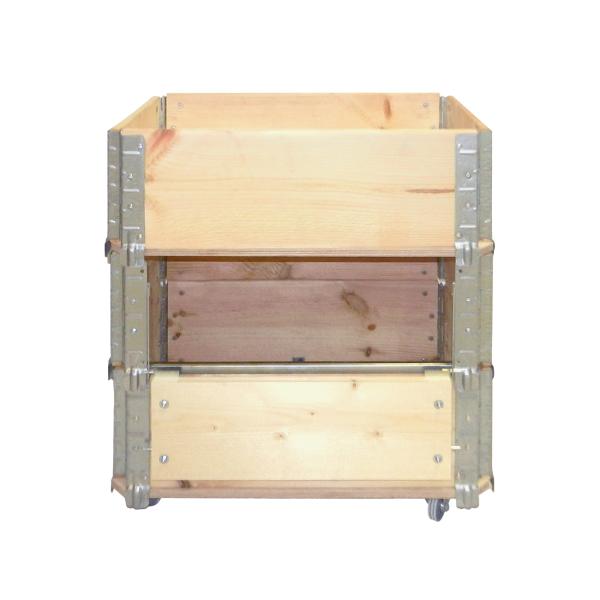 Hochbeet Holz mit Metallscharnieren - Mobiler Kräutergarten Pflanzen Blumen Deko Geschenk - 4 Rollen 360° drehbar 60x40x68cm Natur inkl. Pflanzfolie Ablagefach