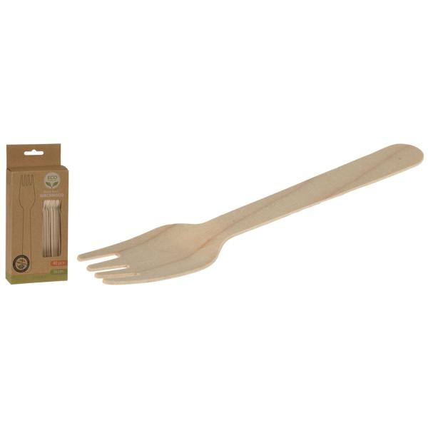 Holzgabeln 40er Set Einweggabeln 16cm - Umweltfreundlich - Biologisch abbaubar - Für heisse & kalte Speisen - Ideal für Partys & Catering