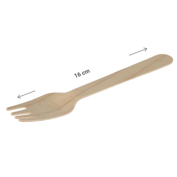 Holzgabeln 40er Set Einweggabeln 16cm - Umweltfreundlich - Biologisch abbaubar - Für heisse & kalte Speisen - Ideal für Partys & Catering