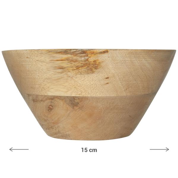 Deko-Schale Mangoholz Natur - Unikat Holzmaserung - Ø 15x6.5cm - Servier- & Dekoschale - Robust, Langlebig, Pflegeleicht - Blickfang Küche