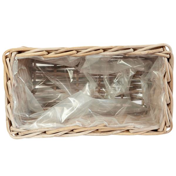 2er-Set Rattan Pflanzkörbe mit Pflanzfolie - Blumenkästen für Garten, Balkon, Terrasse - 60x23x20 & 40x23x20cm - Natur Design - Robust & wetterfest