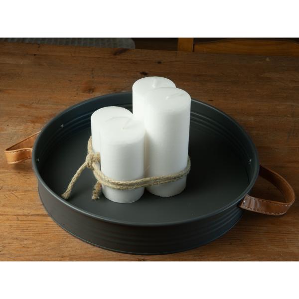 4er-Set Stumpenkerzen weiss - Wachskerzen mit Hanf-Schnur für elegante & natürliche Raumdekoration - Säulenform Ø 6 x H 8-14cm - Für alle Wohnbereiche