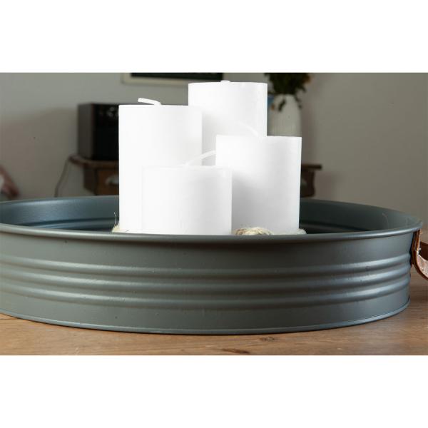 4er-Set Stumpenkerzen weiss - Wachskerzen mit Hanf-Schnur für elegante & natürliche Raumdekoration - Säulenform Ø 6 x H 8-14cm - Für alle Wohnbereiche