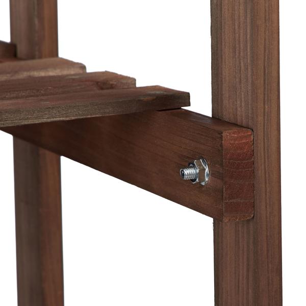 Pflanzenregal Tannenholz 5 Ebenen - Blumenregal für Terrasse Balkon Garten - Dunkelbraun 125x81x25cm - Robust & Dekorativ für Pflanzen & Deko