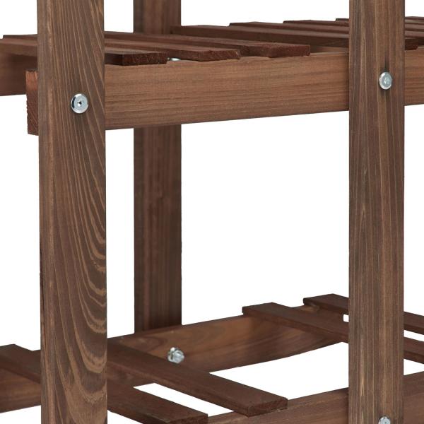 Pflanzenregal Tannenholz 5 Ebenen - Blumenregal für Terrasse Balkon Garten - Dunkelbraun 125x81x25cm - Robust & Dekorativ für Pflanzen & Deko