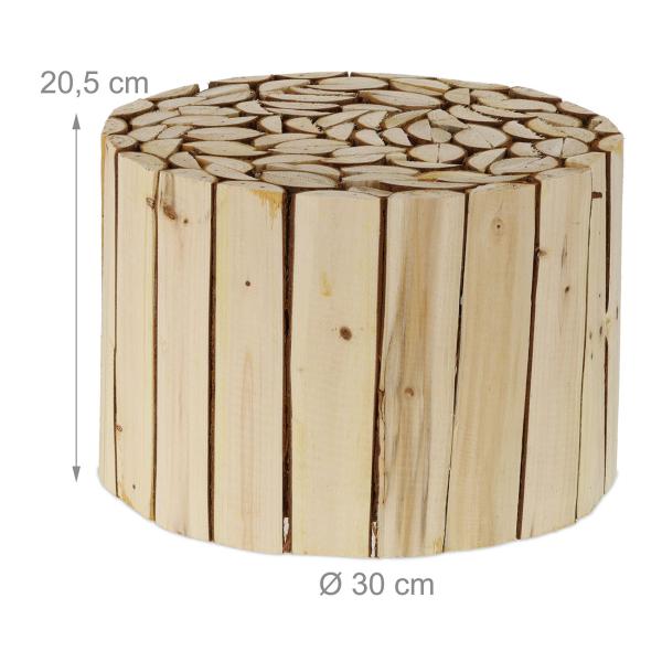Blumenhocker naturbelassenes Tannenholz - Pflanzenständer Holz braun - Schicker zeitloser Deko Artikel H 20,5 x Ø 30 cm - Für drinnen & draussen