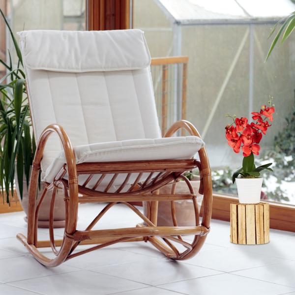 Blumenhocker naturbelassenes Tannenholz - Pflanzenständer Schicker zeitloser Hocker - Ø 20 cm - Ideal für Ihre Lieblingspflanzen Deko