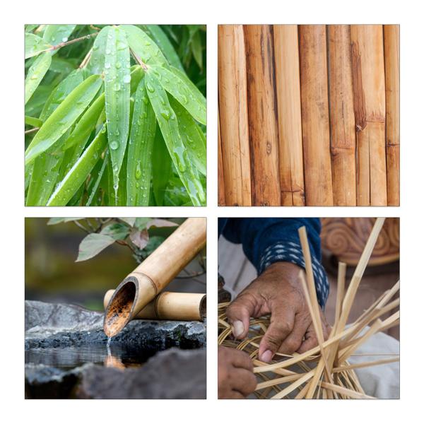 Blumentopfhalter aus Bambus - Verstellbarer Pflanzenständer für diverse Topfgrössen - Robust, braun, 29,5-37,5cm Ø - 35,5cm hoch - 60kg Belastbarkeit