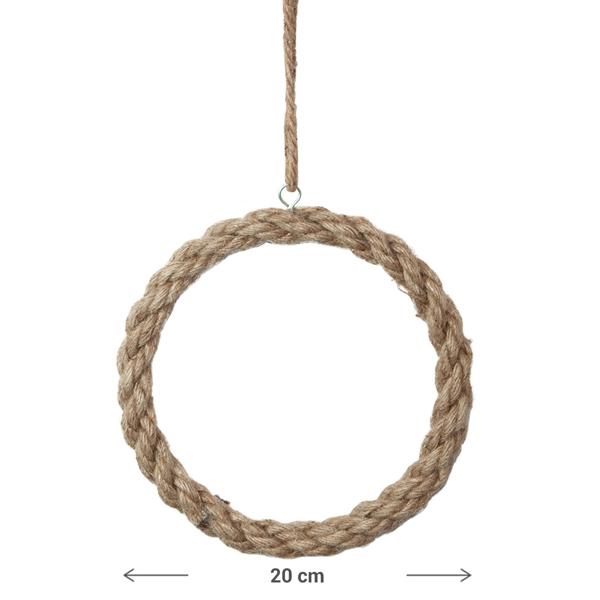 Dekokranz zum Hängen aus Jute & Metall - Ø 20 cm - Naturfarben zum Selbstgestalten - Vielseitige Deko für jede Jahreszeit - hochwertig