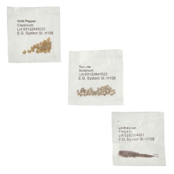 Komplettes Tomaten-, Erdbeer- & Chili - Anzuchtset: Gewächshaus, 3 Töpfe, Samen & Erde – Züchten Sie Tomaten, Erdbeeren & Chili in Premium Qualität