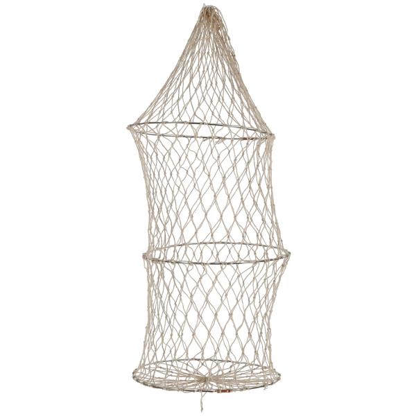 Deko Reuse - Fischernetz aus Sisal & Metall für maritimes Ambiente - umweltfreundliche Wand-Dekoration & Aufbewahrung - beige Ø 16xH 50cm