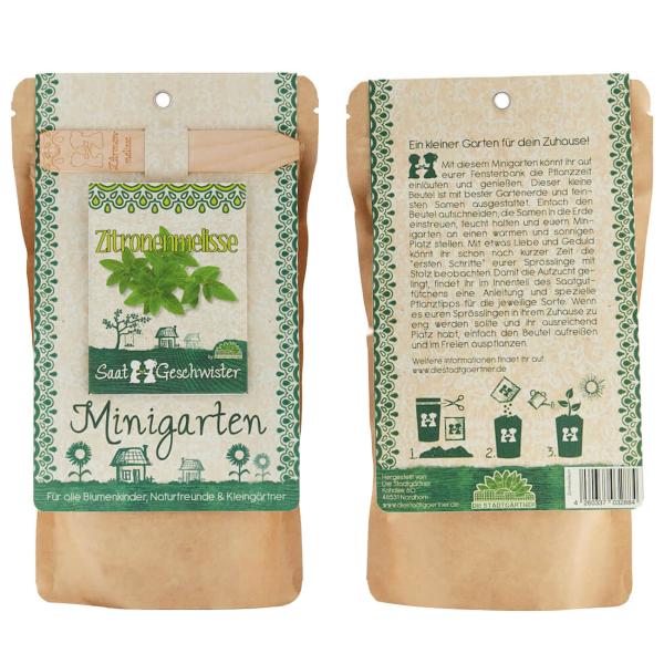 Saatgut Set Zitronenmelisse Komplett-Set - Kräutergarten Anzucht im Aussenbereich mit Gartenerde Samen Anleitung Pflanzstäbchen - bis 10 Pflanzen