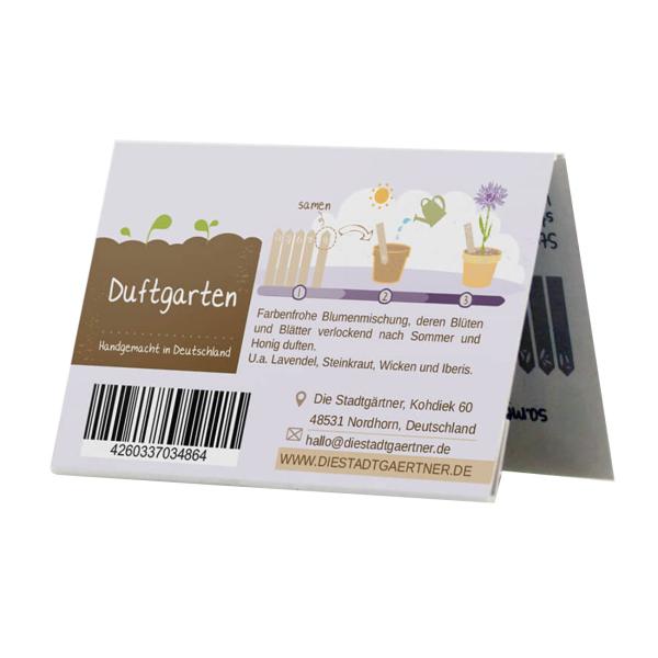 Duftgarten Steckling - Karte mit 10 Saatgut Stiften zum Einpflanzen - Einfache Anwendung für neue Geruchsexplosionen - ideal als Geschenk & Mitbringsel