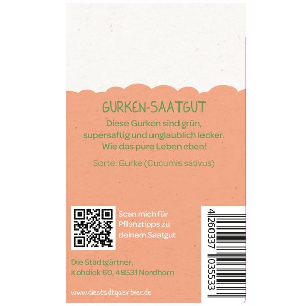 Saatgrüsse "Das Leben ist wie eine Gurke" - Lustiger Gurkengruss zum Verschenken & Eigenanbau - Grün, supersaftig, lecker - Geschenkidee, Mitbringsel