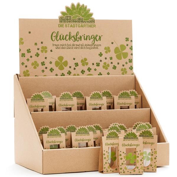 Glücksbringer vierblättriges Kleeblatt hinter Glas - 100% Natur & handgepflückt - Liebevolle Geschenkidee für jeden Anlass - Für Glückwünsche