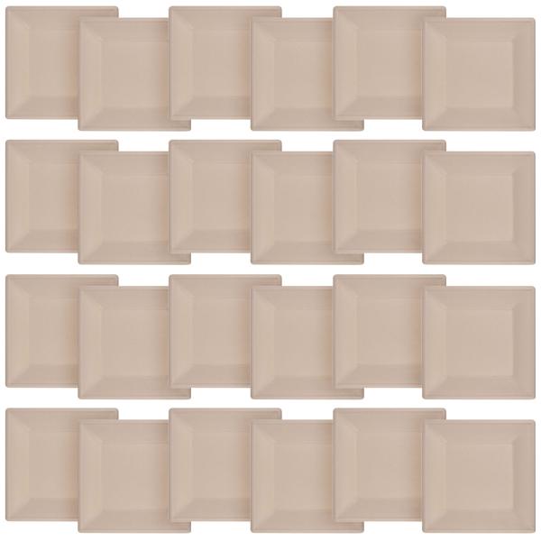 Zuckerrohr Teller eckig 24er-Set - Biologisch abbaubar & kompostierbar - 15x15cm - Für Party, Grillfeier & Catering - Heiss-/Kalt-Speisen & Mikrowelle