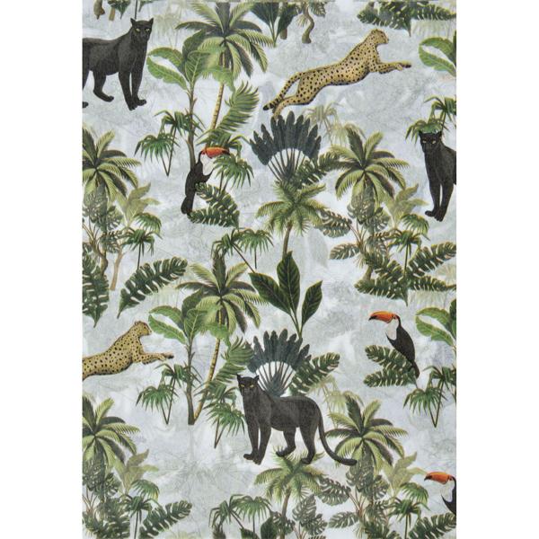 Patchpapier Urwald mit Tieren - Zart, strapazierfähig & reissfest zum Basteln & Verzieren von Möbeln & Accessoires - 6 Blatt - 30x40cm