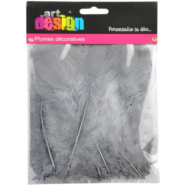 Dekofedern-Set 35 Stück Grau 17 cm - Flauschige Naturfedern zum Basteln & Dekorieren - Ideal für Geschenke Türkränze Traumfänger - Vielseitig einsetzbar