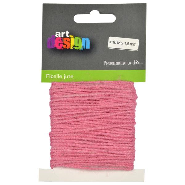 Juteschnur Rosa - 10m Länge, 1.5mm Stärke - Zum Basteln, Befestigen, Gestalten & Dekorieren - Vielseitig für DIY, Makramee & Garten