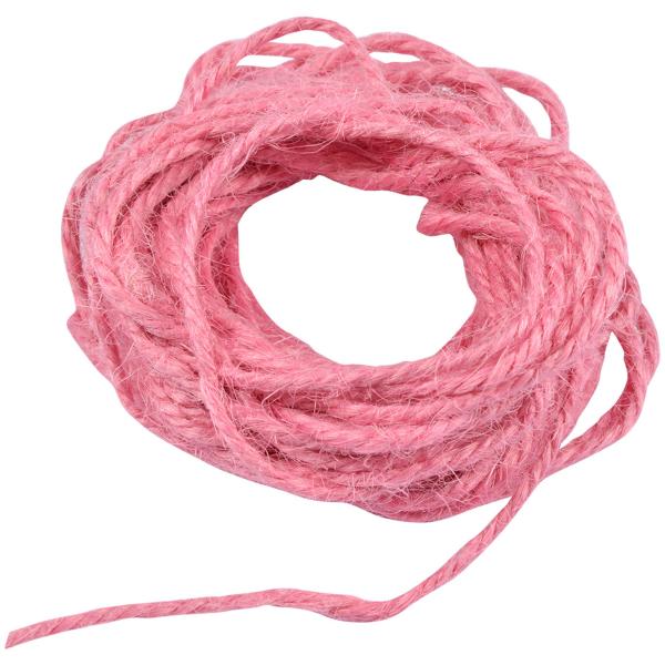 Juteschnur Rosa - 10m Länge, 1.5mm Stärke - Zum Basteln, Befestigen, Gestalten & Dekorieren - Vielseitig für DIY, Makramee & Garten